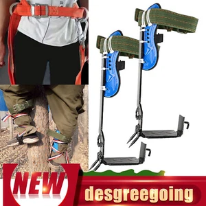 2 Gears Safety Tree Climbing Spike Set Lanyard Rope Rescue Belts Adjustable Belt - Picture 1 of 12