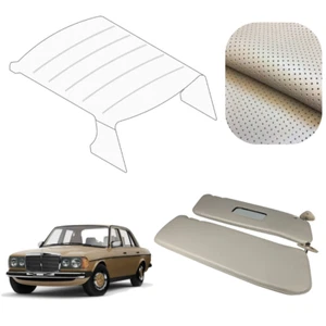 Perforated Cream Roof + Visors Set Fits Mercedes W123 Sedan w/o Sunroof - Picture 1 of 4