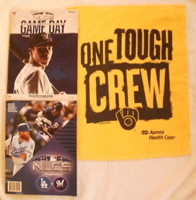 2018 Milwaukee Brewers Playoff Programs NLDS & NLCS Yelich on Cover & RallyTowel - Image 1 of 4
