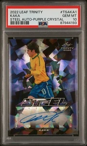 2022 Leaf Trinity Soccer Kaka Steel Auto Purple #/4 PSA 10 GEM MT - Bild 1 von 2