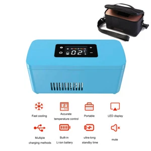 Mini Car Fridge Medical Cooler Box Diabetic Insulin Storage Drug Freezer LCD - Picture 1 of 13