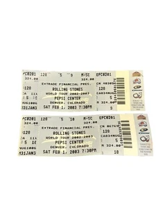 2 - 2003 Rolling Stones Pepsi Center Denver Co Concert ticket stubs , World Tour - Picture 1 of 3