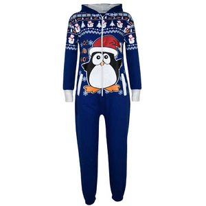 Kids Boys Girls Royal Penguin Christmas Fleece A2Z Onesie One Piece Jumpsuit - Picture 1 of 5