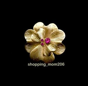 Lia Sophia "Wildflower / Azalea” Gold Tone w/Cut Crystals Ring - Size 8