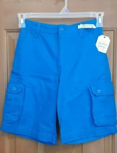 Faded Glory Royal Blue Cargo Shorts Adjustable Waist Girls Size 12 NWT - Picture 1 of 4