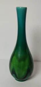 Mini vaso ceramica giapponese verde arcobaleno smalto a goccia Giappone MCI 8”T 3”W - Foto 1 di 6