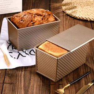 Rechteckige Toast Box Brotlaib Zinnform Antihaft Backwerkzeug mit Deckel - Bild 1 von 10
