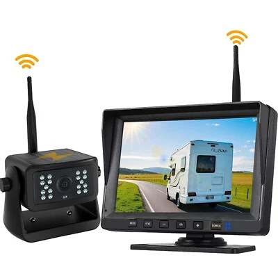 7" Monitor Wireless Solar Magnetic Rear View 1080P Backup Reverse Camera Truck - image 1 of 4