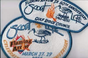 BSA Gulf Ridge Council, Florida CSP Parche Set, Camp Flaming Arrow 50th Ann. 2015 - Imagen 1 de 3