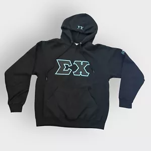 Sigma Chi Fraternity Blue and Old Gold Hawaiian Embroidered Letters Hoodie - Picture 1 of 5