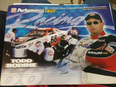 Autographed "TODD BODINE" NASCAR POSTCARD Cover