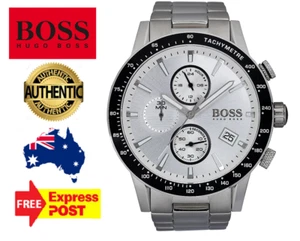 NEW HUGO BOSS RAFALE HB1513511 SILVER/BLACK CHRONOGRAPH QUARTZ MENS WATCH - Picture 1 of 9