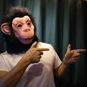 Comical Chimp Mask Chimpanzee Monkey Adult Unisex Cosplay Costume Latex Masque - Picture 1 of 6
