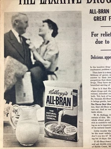Kellogg’s All Bran Cereal Print Ad 1956 Atlanta AJC Happy People Laxative Free - Picture 1 of 7