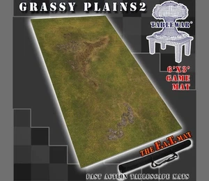 Table War Map - Grassy Plains 2 - 6'x4' The F.A.T. Mat (World Of Tanks, Axis) - Picture 1 of 2