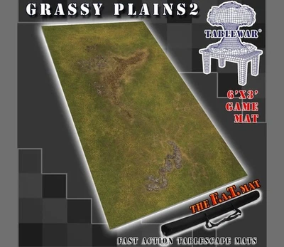 Table War Map - Grassy Plains 2 - 6'x4' The F.A.T. Mat (World Of Tanks, Axis) - Image 1 of 2