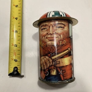 FEUERWEHRMANN KAPPENDOSEN Deko Blechdose geformt mit Hutdeckel Made In England Vintage  - Bild 1 von 7
