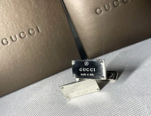 Duty FreeAuth [Raro] Gucci gemelli logo largo quadrato argento sterling SV925 - Foto 1 di 23