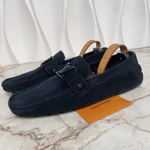 Louis Vuitton Monte Carlo LV Logo Driving Mokassins Blau Wildleder 9 LV 10 US 43 EU - Bild 1 von 13