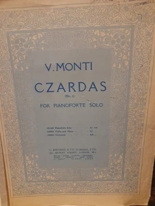 V.MONTI/ CZARDAS #1 FOR / PIANOFORTE - Picture 1 of 1