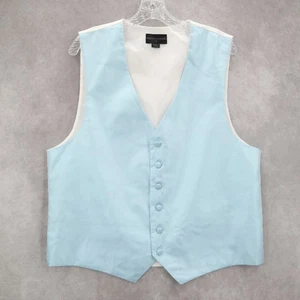 Pronto Uomo blaue 5-Knopf-Punkt-Weste Smoking formelle Anzugweste 42R Medium - Bild 1 von 8