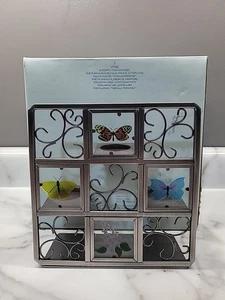 Partylite Butterfly Easel Style Tea Light Candle Holder P7729 Metal Glass VTG - Picture 1 of 6