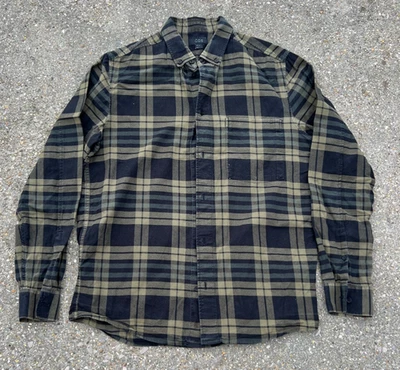 COS Mens Green|Black Checked Long Sleeve Button Shirt 100% Cotton Sm Regular Fit - Image 1 of 4