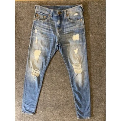 True Religion Logan Relaxed Taper Distressed Ripped Jeans Mens Size 29x32 - Image 1 of 4