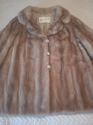 HERMOSO ABRIGO CHAQUETA VINTAGE DE PIEL DE VISÓN RUBIO MIEL TALLA MEDIANA Foto 1 de 4