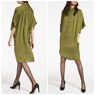 Vestido MaxMara Arizia Pura Seda Lavada Charmeuse Grande en Verde | Talla 8 Foto 1 de 4
