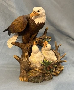 Weißkopfseeadler 2 Adler Nest Figur Porzellan 7,5" groß Natur Vögel Vintage - Bild 1 von 12