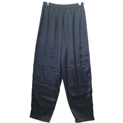 Pantalones Harén De Colección Sexy Satén S Negro Dorado Etiqueta Suave Gótico Boudoir Glamour Raro Foto 1 de 4