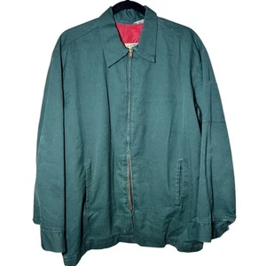 Vintage 70s Work Wear Corporation Green Zip Mechanic True Vintage Jacket Large - Picture 1 of 7