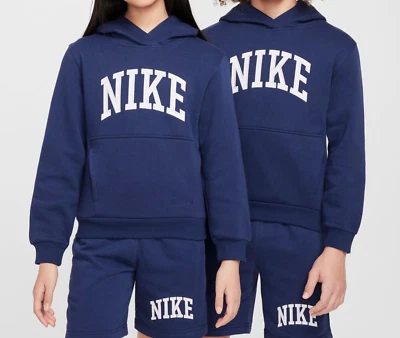 Nike Boy's (Kids) Navy/White Arch Club Pullover Hoodie (HJ3156-410) Size M NWT - Image 1 of 4