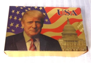 Donald Trump 24 Carat Gold Foil Waterproof Plastic Playing Poker Deck Cards USA - Picture 1 of 3