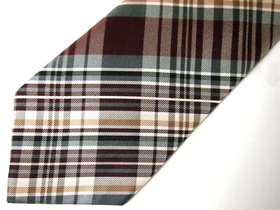 Corbata Croft & Barrow Para Hombre Borgoña Rojo Blanco Marrón Gris Cuadros 58" Foto 1 de 4