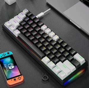 K620 Mini Backlit RGB Gaming Mechanical Keyboard Gamer Mechanic Kit 60 - Picture 1 of 11