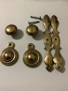 Lot of 2 Vintage Brass set KBC Dresser Drawer Handle Pull Furniture Hardware  - Picture 1 of 4