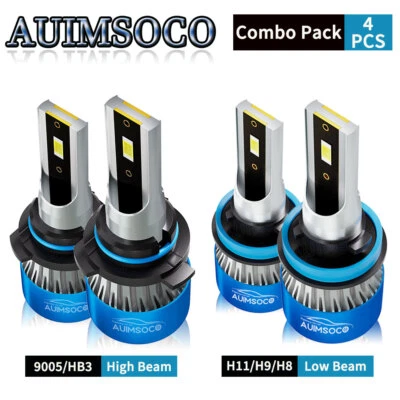 LED Headlight Bulbs Combo 9005 H11 LED Headlight 10000K High Low Beam Cool White - Image 1 of 4