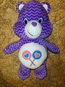 "Care Bears Share Bear púrpura Chevron grande 20"" peluche 2015" - Imagen 1 de 3