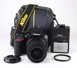 Nikon D3500 Camera & AF 18-55mm VR Zoom Lens Kit Battery & Charger 1,855 Shots - Picture 1 of 13