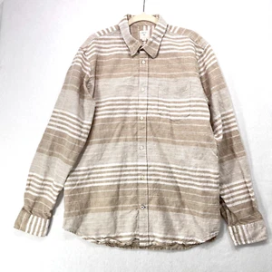 Gap Shirt Men XL Beige Cream Stripes 100% Linen Breathable Modern Everyday Work - Bild 1 von 15