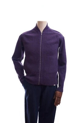 Mens Acne Studios Pop Knit Zip AW09 Wool Zip Sweater Size S Purple - Image 1 of 4