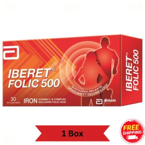 1 X Abbott Iberet Folic 500 – Multivitamin + Iron (30 Tablets) - Picture 1 of 5