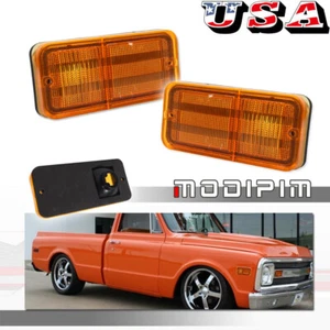 Front Left & Right Amber SideMarker Light For 1968-1972 Chevrolet GMC C/K Trucks - Picture 1 of 9