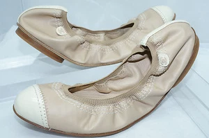 New Chanel Women's Beige Shoes Size 37 Ballet Flats Leather - Picture 1 of 12