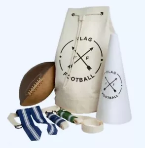 AMERICAN VINTAGE STYLE 5 On 5 Flag Football Set Kit w/ Carry Bag NIB Blue Green - Picture 1 of 6