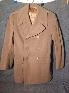 US ARMY POST WWI TO EARLY WWII ERA 3/4 LENGTH WOOL MACINAW OVERCOAT OFFICERS - Picture 1 of 15