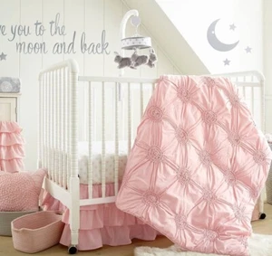 Pink Baby Willow Levtex Quilt Bedding Tufted Exquisite Baby-Toddler! Exquisite! - Picture 1 of 17