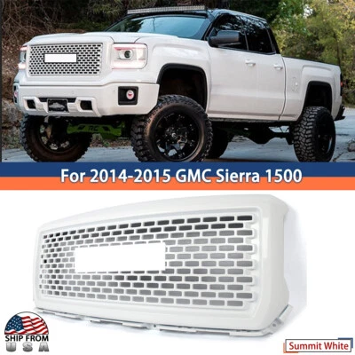 Painted Summit White Denali Style Mesh Grille For 2014-2015 GMC Sierra 1500 USA - Изображение 1 из 4